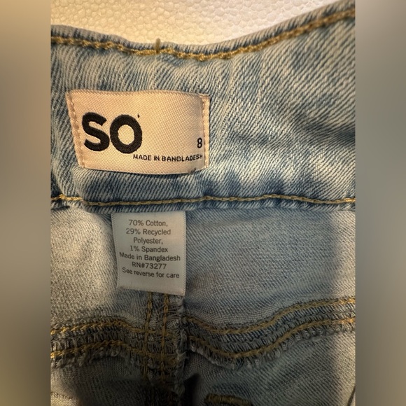 SO Blue Flare Wide Leg Jeans with Distressed Knee - Picture 10 of 11